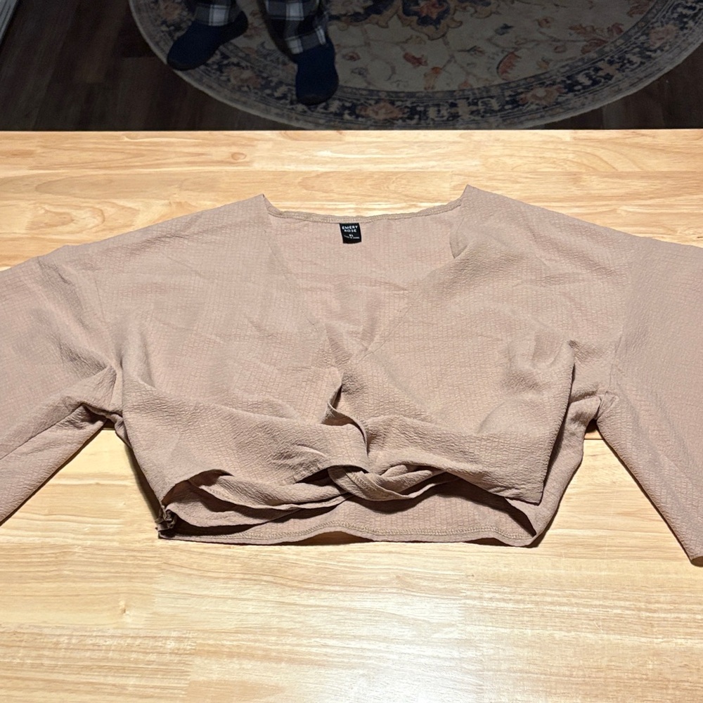 Chic Tan Twist Front Crop Top